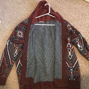 UO hooded cardigan sweater